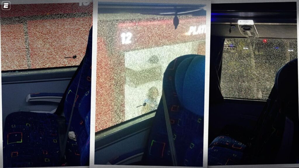 onibus-do-flamengo-e-alvo-de-pedradas-na-chegada-ao-estadio-do-estudiantes;-veja-as-imagens